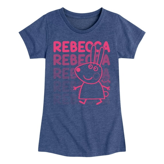 Peppa Pig - Rebecca Stacked - Girls Toddler And Youth Fitted Short Sleeve Tee