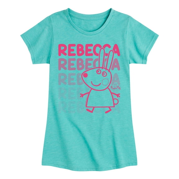 Peppa Pig - Rebecca Stacked - Girls Toddler And Youth Fitted Short Sleeve Tee