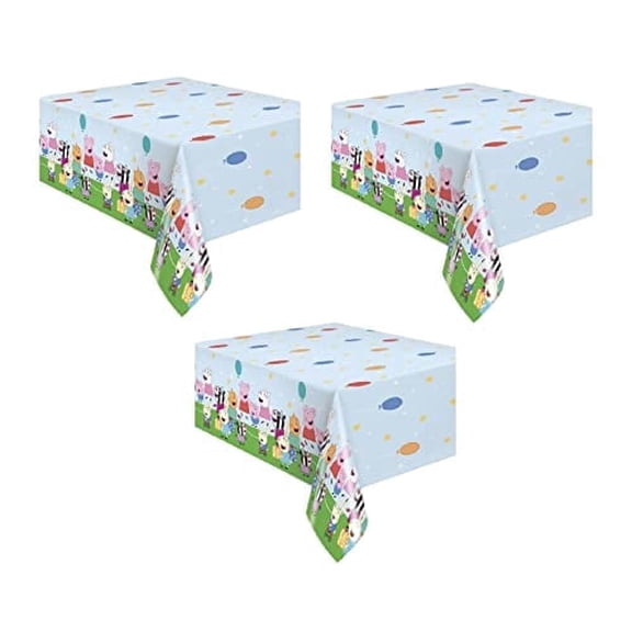 Peppa Pig Rectangular Printed Plastic Table Covers 3ct for Birthday Parties