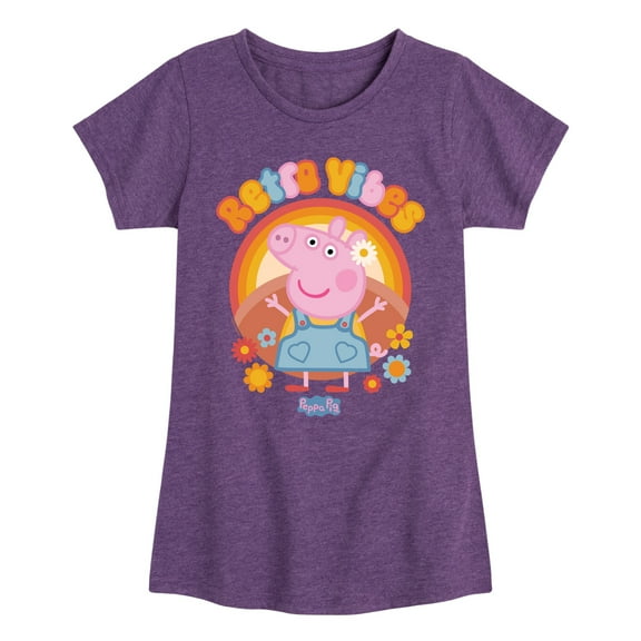 Peppa Pig - Retro Vibes - Girls Toddler And Youth Fitted Short Sleeve Tee