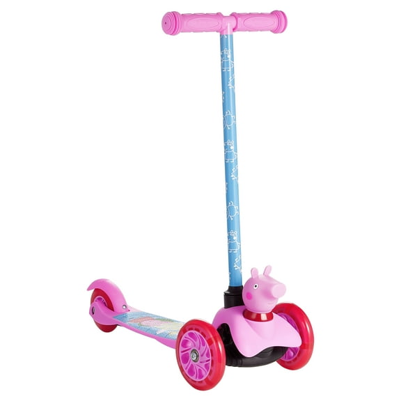 Peppa Pig Ride-N-Glide Buddies 3D Toddler Scooter, 3 Wheel Scooter for Kids Ages 3+, Pink