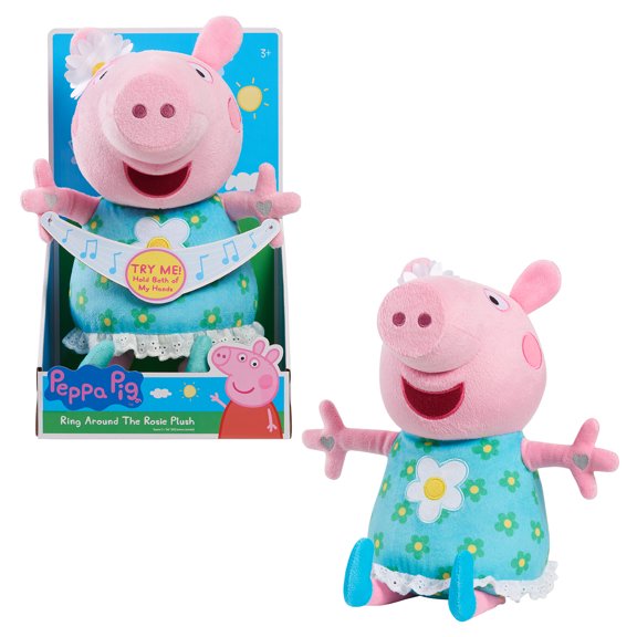 Peppa Pig Ring Around the Rosie Singing Plush Stuffed Animal, Kids Toys for Ages 3 Up, Gifts and Presents