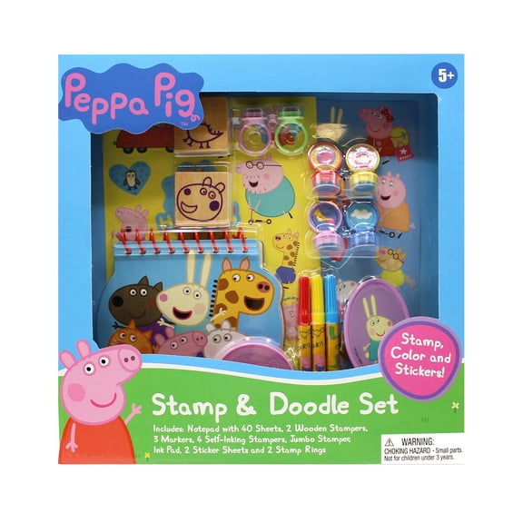 Peppa Pig Stamp & Doodle Art Set Creative Drawing Board with Stamps, Stylus & Eraser for Kids