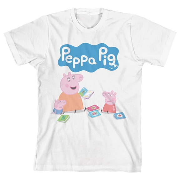 Peppa Pig Storytime Toddler Boy's White Crew Neck Short Sleeve T-shirt-4T