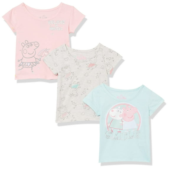 Peppa Pig T 3-Pack Clothes Shirt for Girls, Multi, 2T