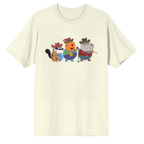 Peppa Pig TV Band on Natural Graphic Tee for Adult Fans-Large