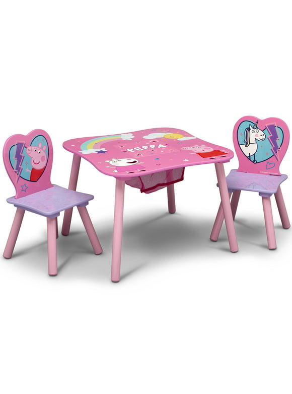 Peppa Pig Table and Chair Set with Storage by Delta Children, Greenguard Gold Certified
