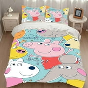 Peppa Pig Toddler Bedding Set Comforter Girls Boys Pillow Gifts Christmas for Child Sheet Birthday Queen 55"X78"