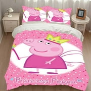 Peppa Pig Toddler Bedding Set for Child Sheet Comforter Girls Boys Pillow Gifts Christmas Birthday Queen 55"X78"