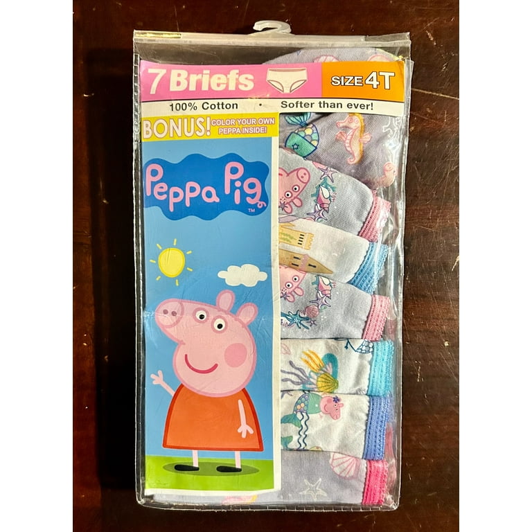 Peppa Pig Toddler Girl Briefs Underwear, 7-Pack, Sizes 2T-4T 