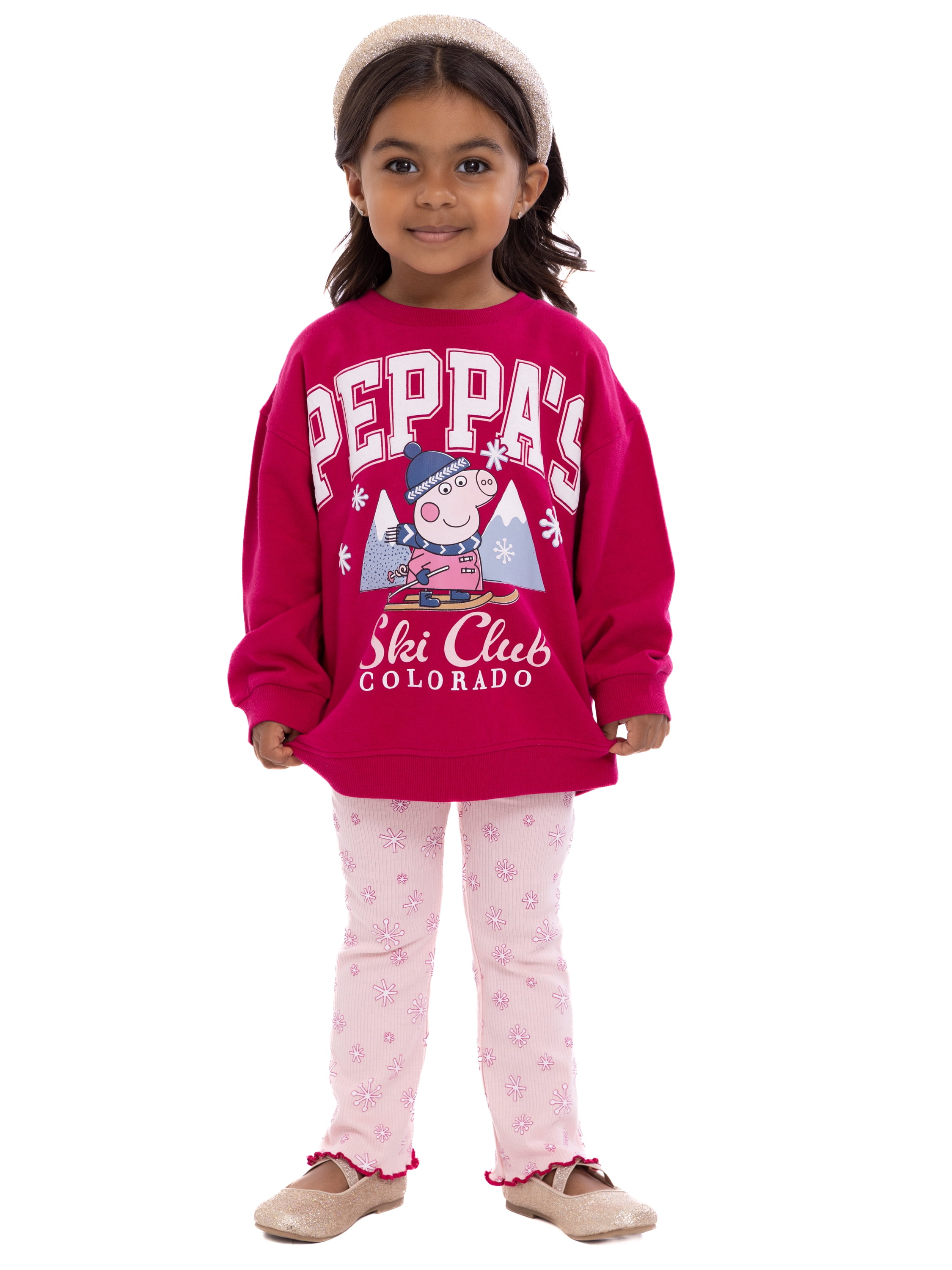 Toddler Girls Graphic Crewneck Sweatshirt and Flare Leggings Set, 2 Piece, Sizes 12M-5T