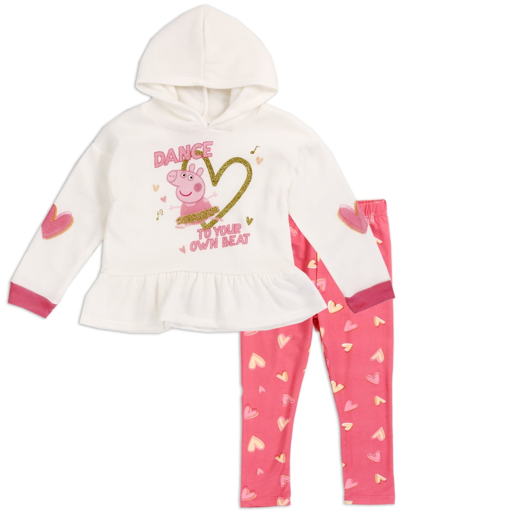 Peppa Pig Girls' Hoodie - Cute Printed Sweater With Hood & Pockets, Cotton Blend For Cool Days