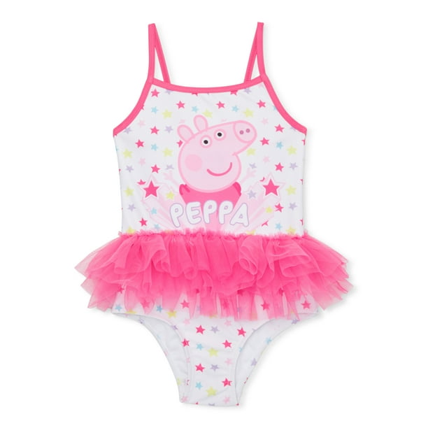 Peppa Pig Toddler Girl Tutu One-Piece Swimsuit - Walmart.com
