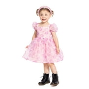 PEPPA PIG Toddler Girls' Print Dress with Puff Sleeves, Sizes 12M-5T