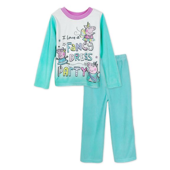 Peppa Pig Toddler Girl's I Love a Fancy Dress Party Fleece Pajama Set (Size 4T)