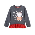 thumbnail image 1 of Peppa Pig Toddler Girls Contrast Hem Top,Gray,4, 1 of 1