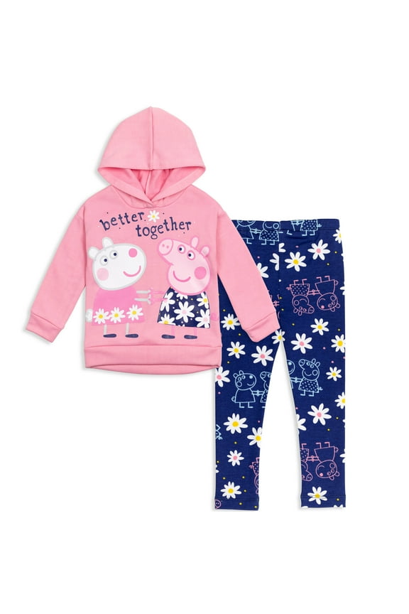 Toddler Girls Fashion Pullover Fleece Hoodie & Leggings Pink 5T