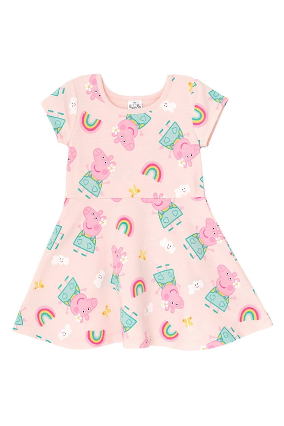 Toddler Girls French Terry Skater Dress Pink 3T