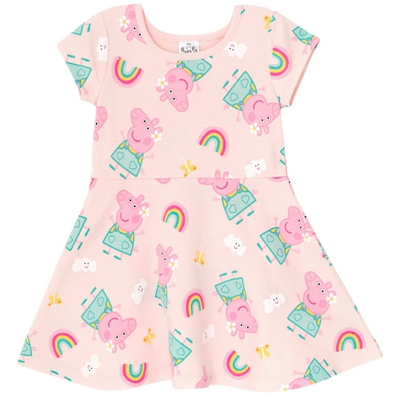Peppa Pig Toddler Girls French Terry Skater Dress Pink 5T