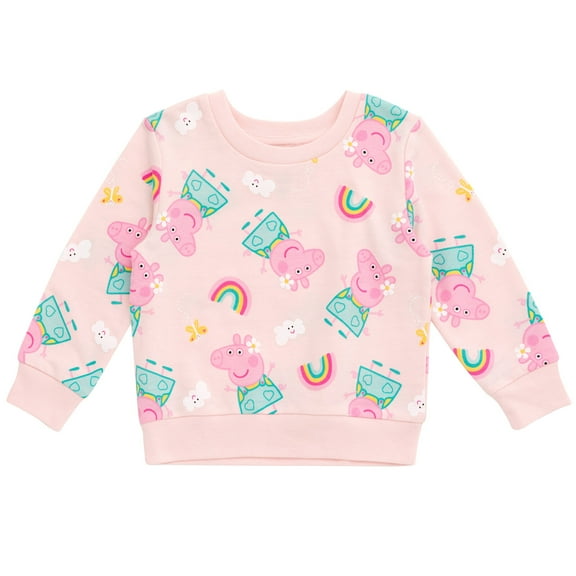 Peppa Pig Toddler Girls French Terry Sweatshirt Pink 4T