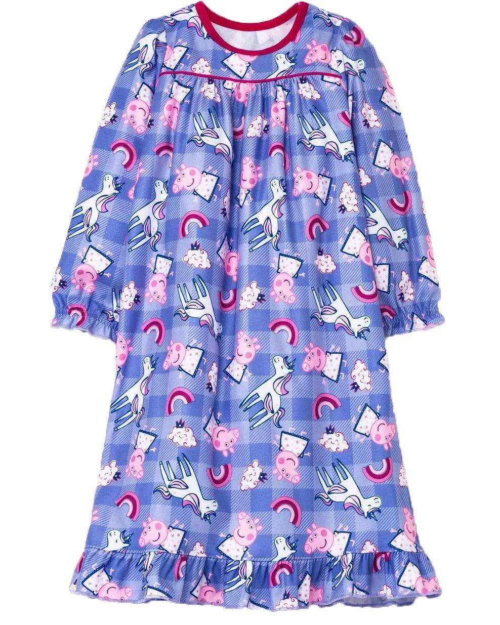 Peppa Pig Toddler Girls Unicorn Granny Nightgown Pajamas, Long