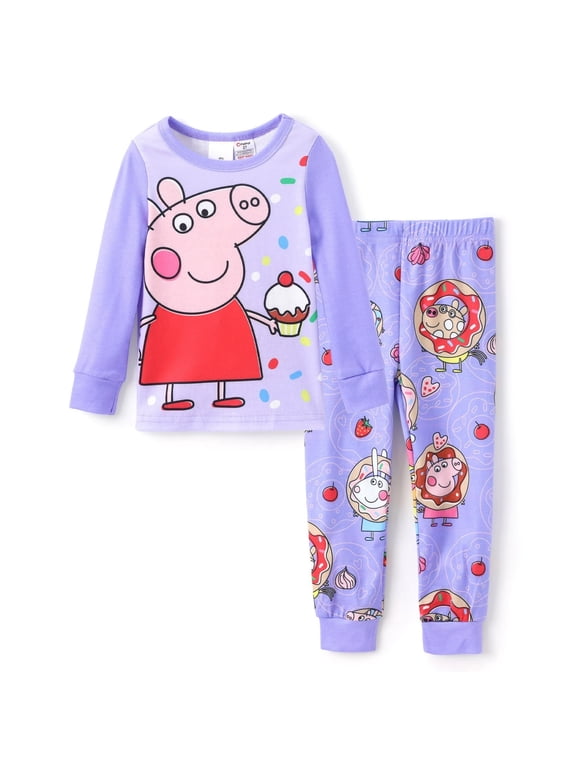 Toddler Girls Pajamas Character Graphic and Print Pants Sleepwears 2 Pieces Sets Sizes 2-6