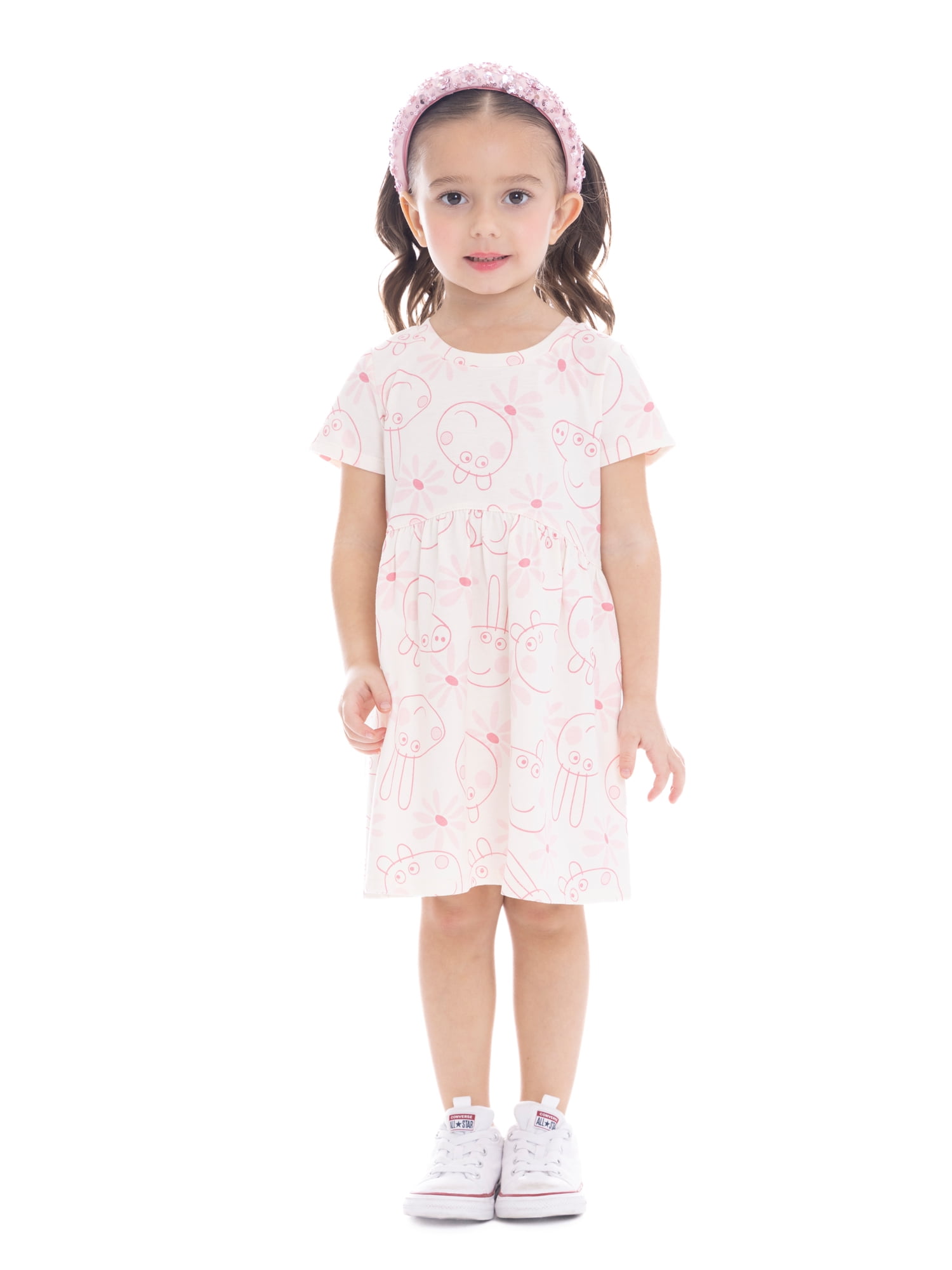 Monica + Andy Baby Girls' Let's Dance Short Sleeve Dress - Organic Cotton Toddler Dress