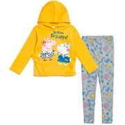 Peppa Pig Toddler Girls Pullover Fleece Hoodie and Leggings Outfit Set Toddler to Little Kid