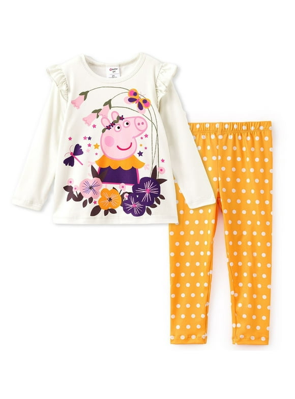 Toddler Girls Set Graphic Crewneck Tee Sweatshirt and Leggings Halloween Outfit 2-Piece Set 3T