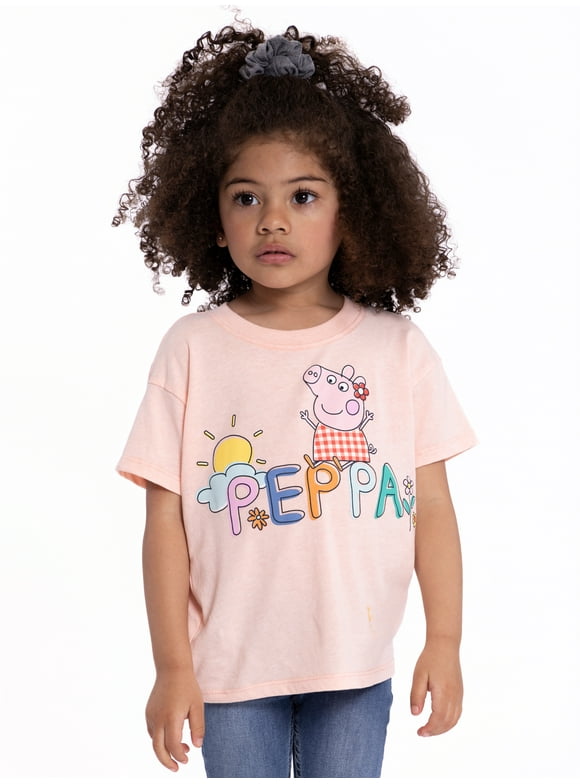Peppa Pig Toddler Girls Short Sleeve Crewneck T-Shirt, Sizes 12M-5T