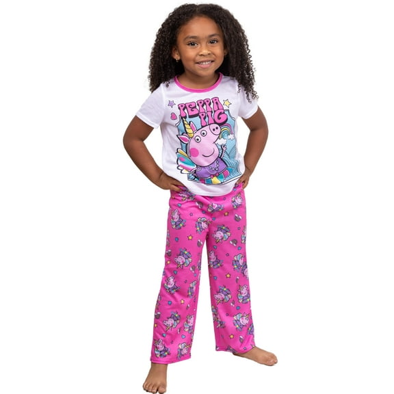 Peppa Pig Toddler Girls Unicorn Princess Short Sleeve, Size: 2T