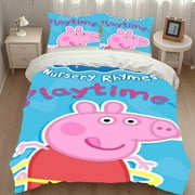 Peppa Pig Toddler Sheet Bedding Set Pillow Comforter Gifts Girls Boys Child Christmas Full King 68"X86"
