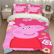 Peppa Pig Toddler Sheet Bedding Set Pillow Comforter Gifts Girls Child Boys Christmas Queen Full 55"X78"