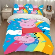 Peppa Pig Toddler Sheet Pillow Comforter Bedding Set Gifts Girls Boys Child Christmas Queen 55"X78"