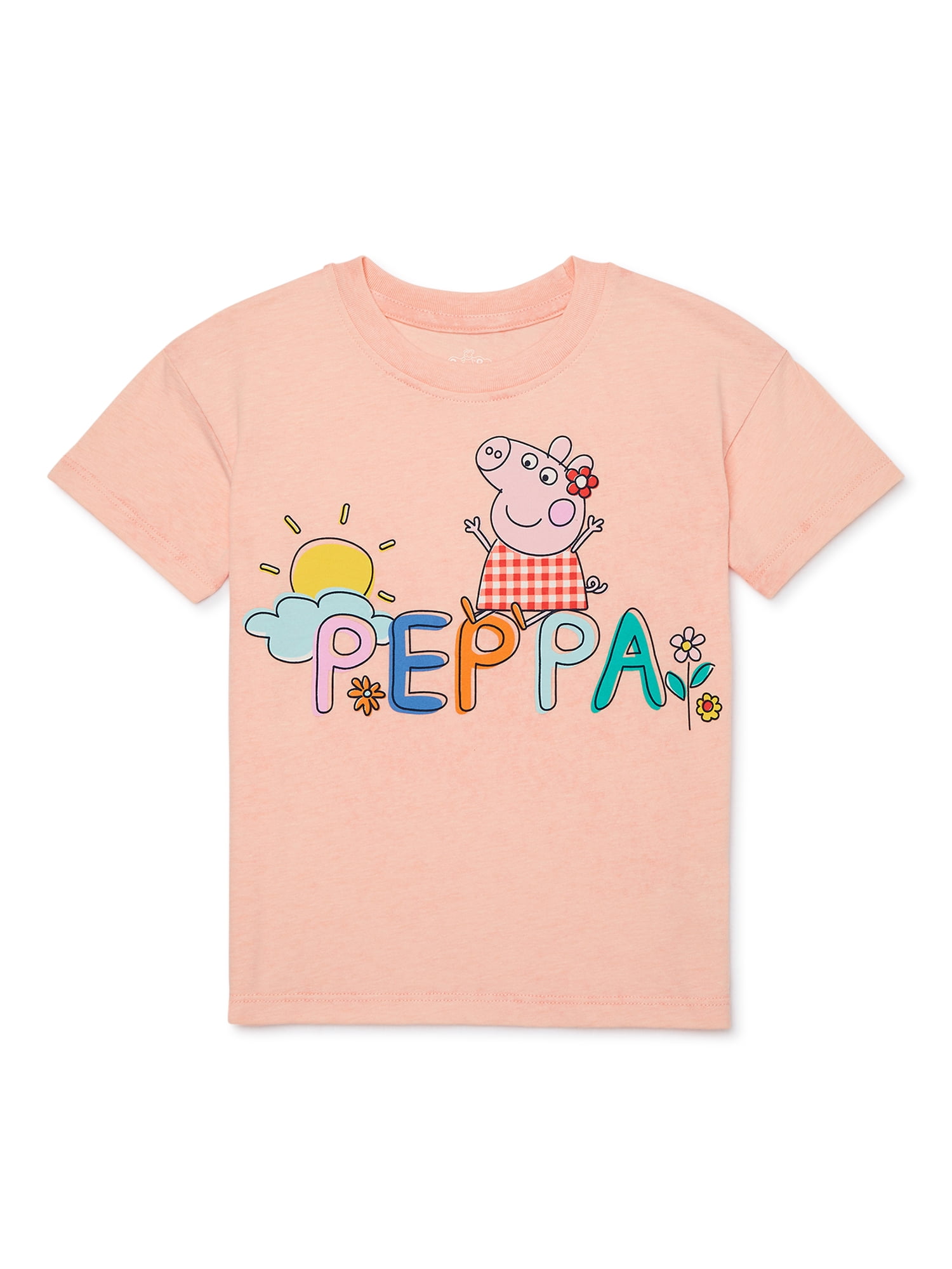 Peppa Pig Toddler Graphic Crewneck Tee with Short Sleeves, Sizes 12M-5T