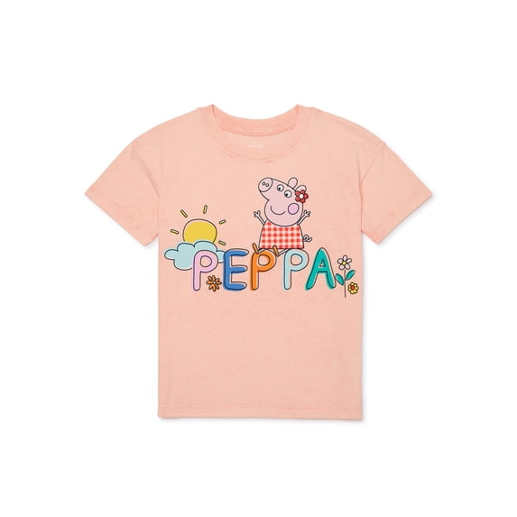 Peppa Pig Toddler Graphic Crewneck Tee with Short Sleeves, Sizes 12M-5T