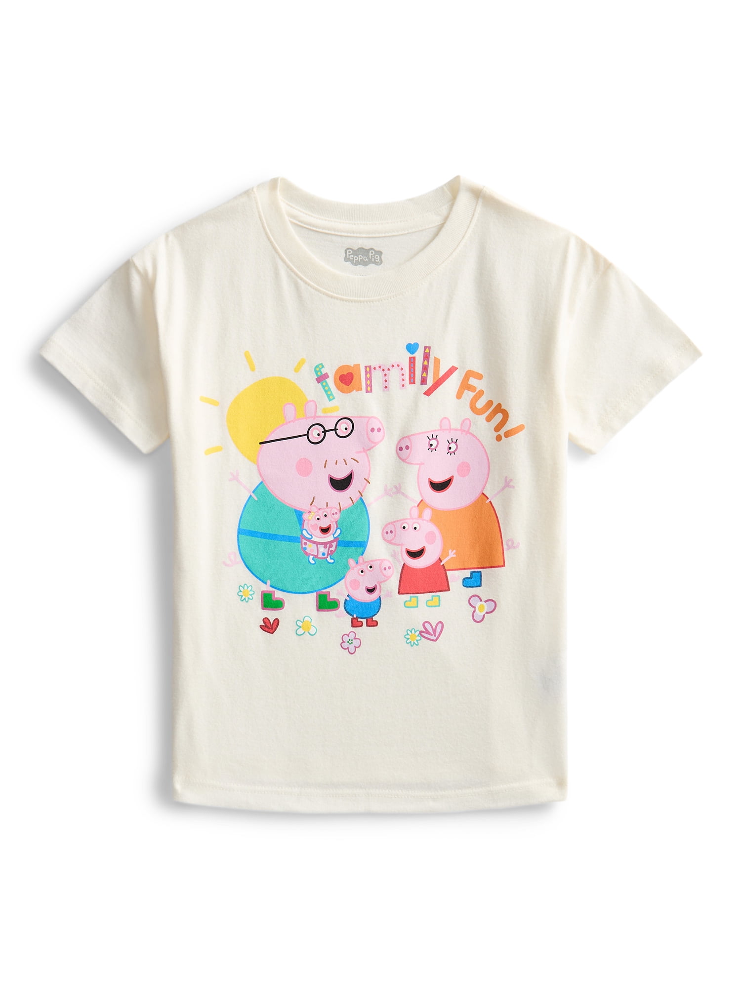 Peppa Pig Toddler Graphic Crewneck Tee with Short Sleeves, Sizes 12M-5T