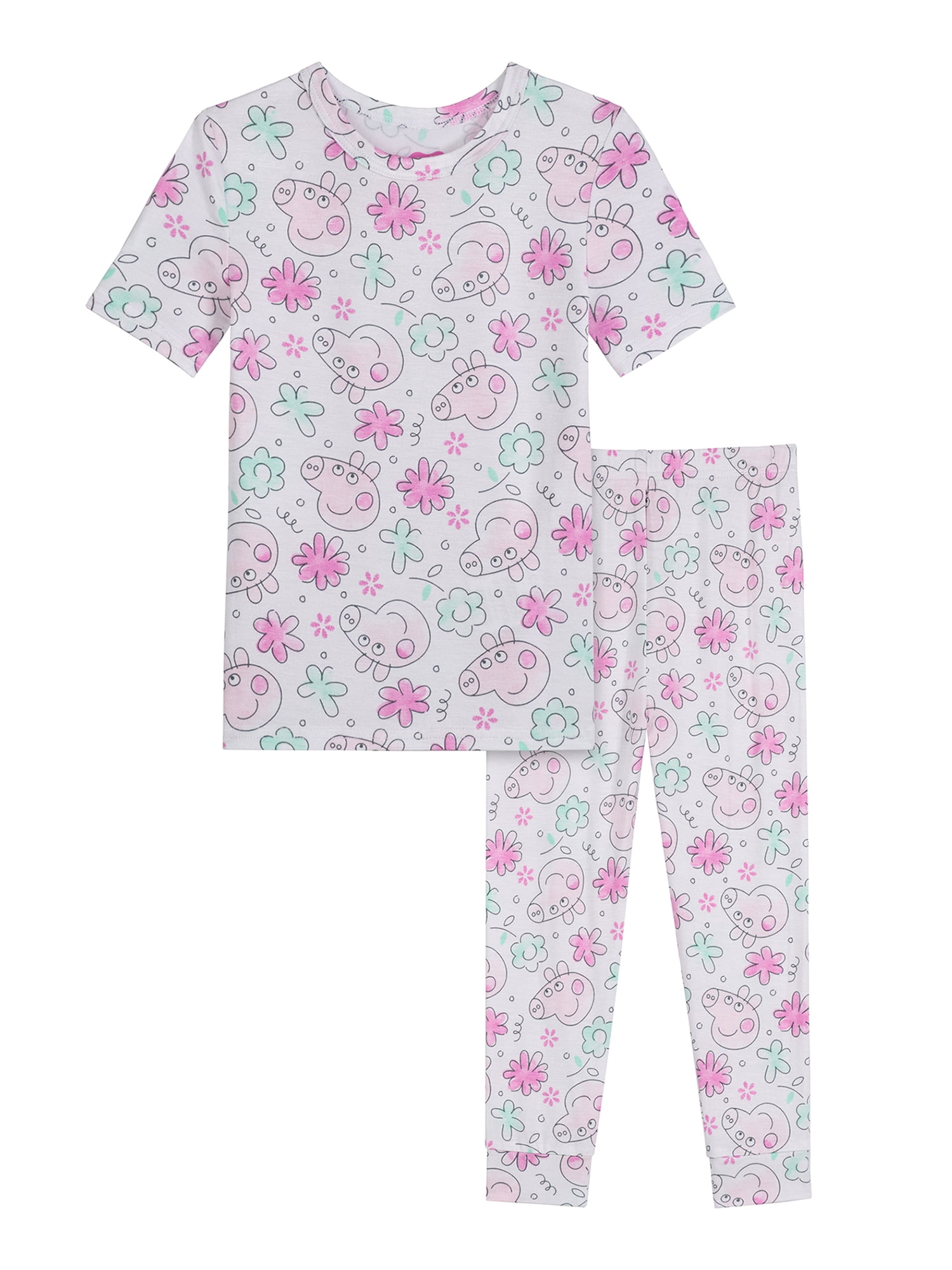 Peppa Pig Toddler Viscose Unisex 2-Piece Pajama Set, Sizes 12M-5T