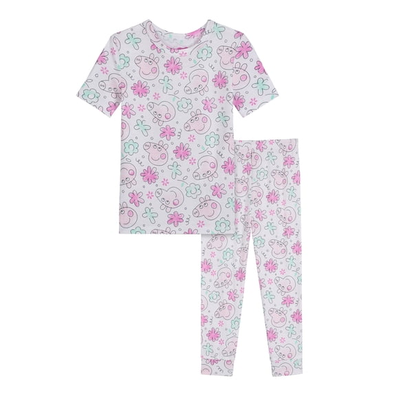 Peppa Pig Toddler Viscose Unisex 2-Piece Pajama Set, Sizes 12M-5T