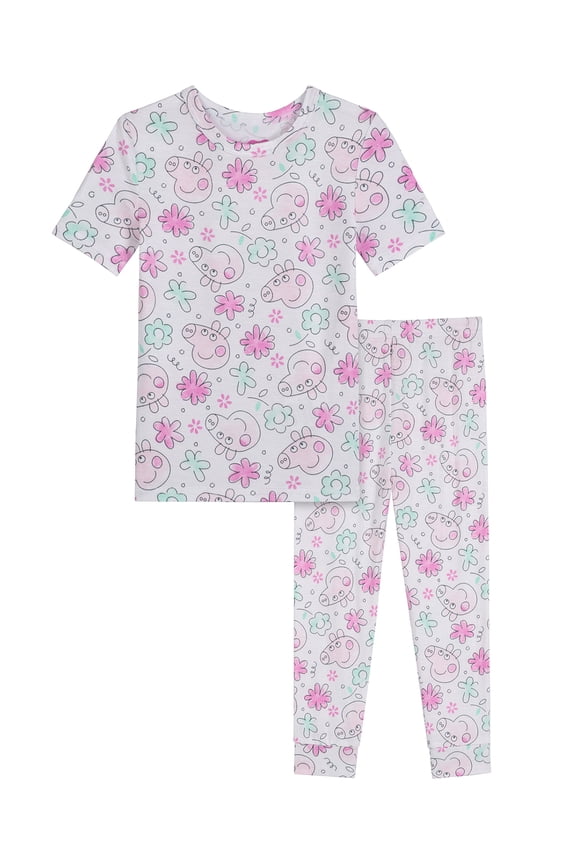 Peppa Pig Toddler Viscose Unisex 2-Piece Pajama Set, Sizes 12M-5T