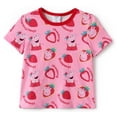 thumbnail image 1 of Peppa Pig Toddlers Girls Graphic Tee All-over Print Strawberry Short Sleeve T-shrits Tops Size 4-5T, 1 of 6