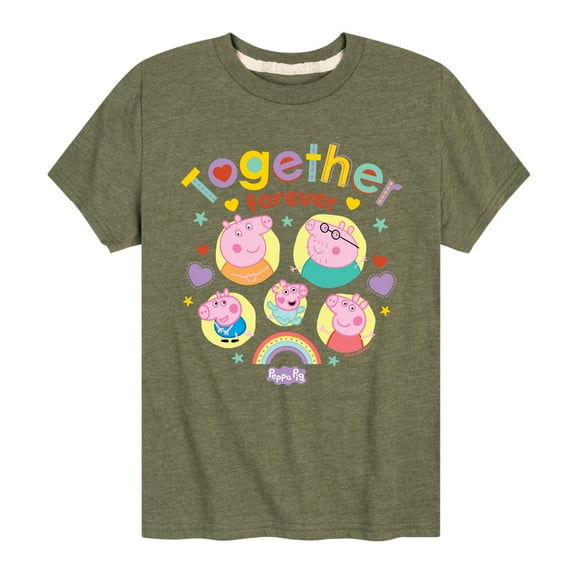 Peppa Pig - Together Forever - Kids Youth Short Sleeve Graphic T-Shirt