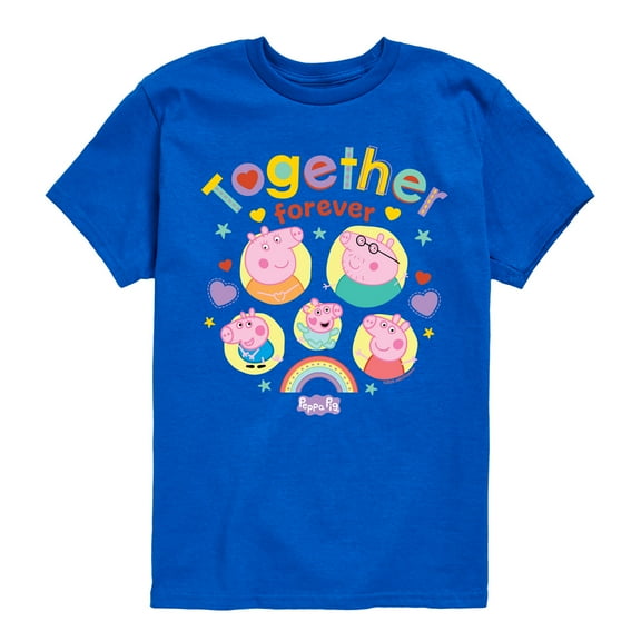 Peppa Pig - Together Forever - Kids Youth Short Sleeve Graphic T-Shirt