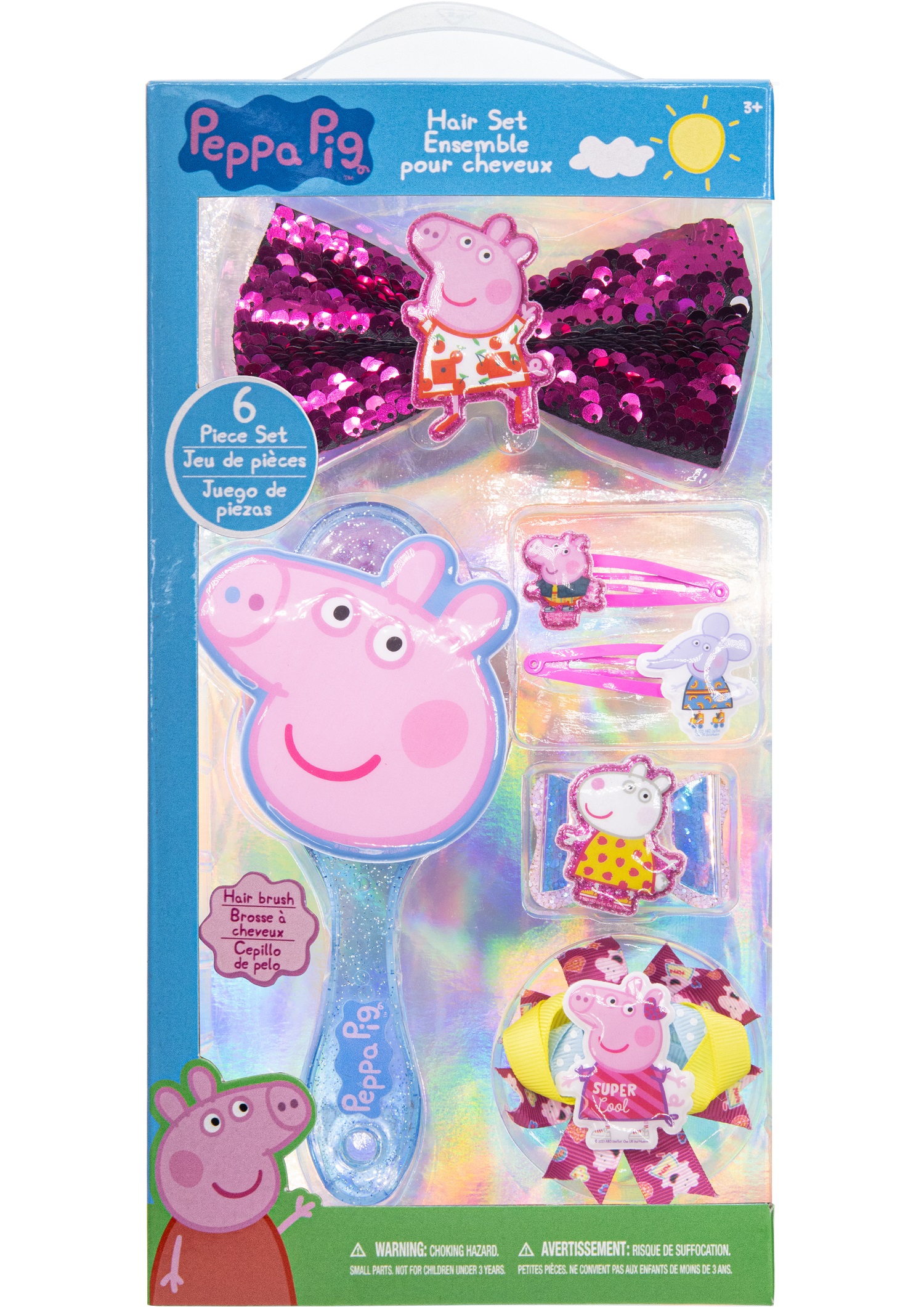 Kit Beauté Peppa Pig - Accessoires Cheveux Avec étui - Pince, Scrunchies, Jarretières Pour Petites Filles