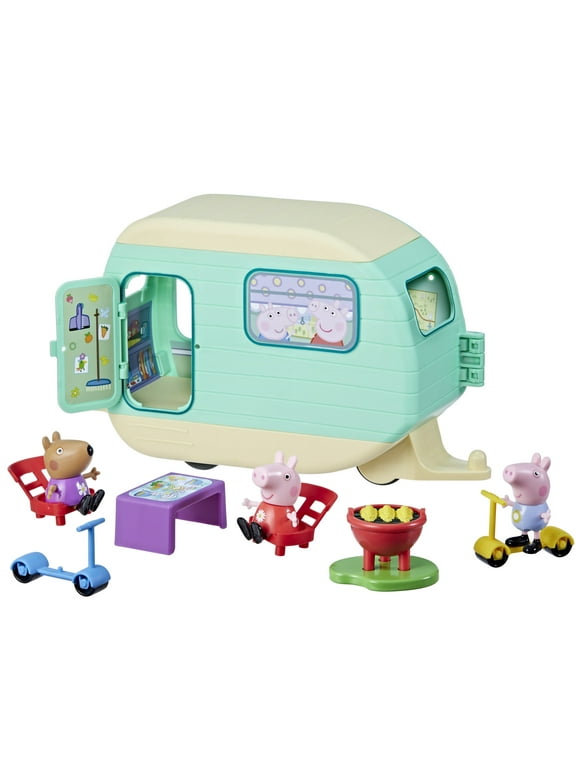 Peppa Pig Toys Peppa's Caravan Playset with 3 Figures, Preschool Toys for Ages 3+