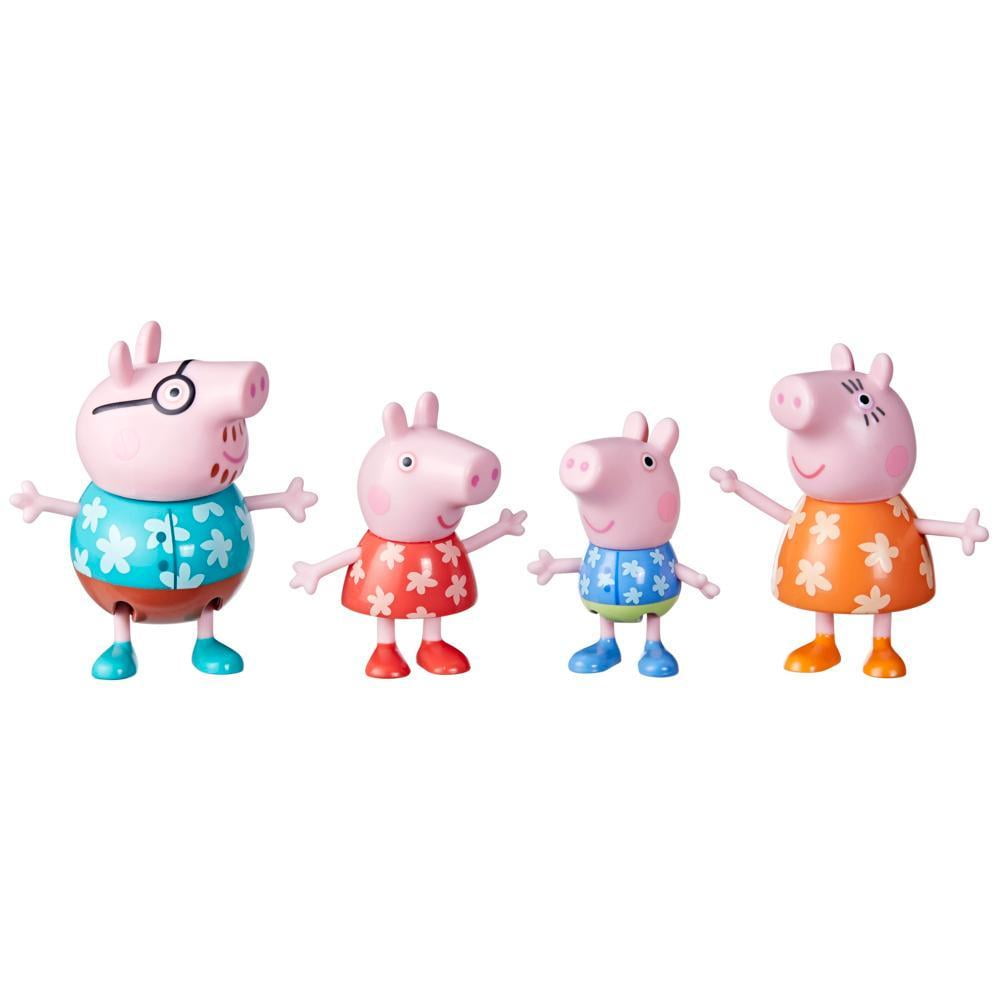 Peppa Pig Toys Peppa's Family Holiday, 4 Vacation-Themed Peppa Pig Dolls, Preschool Toys