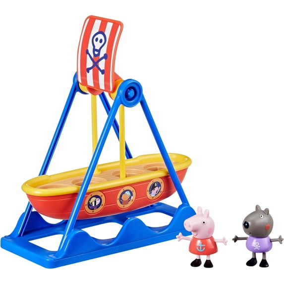 Peppa Pig Toys Peppa's Pirate Ride Playset with Swinging Pirate Ship and 2 Figures, Preschool Toys for 3 Year Old Girls and Boys and Up