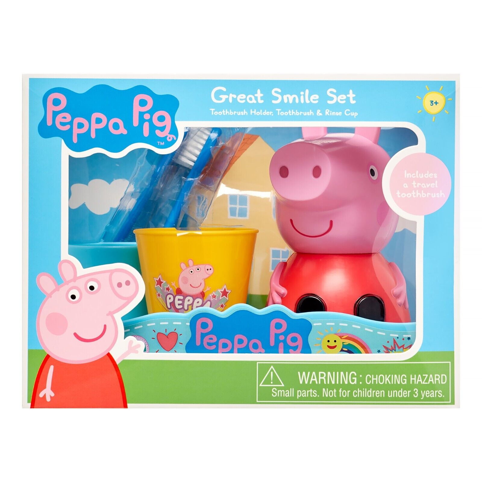 Peppa Pig Travel Toothbrush, Holder & Rinse Cup Great Smile Set - 1292