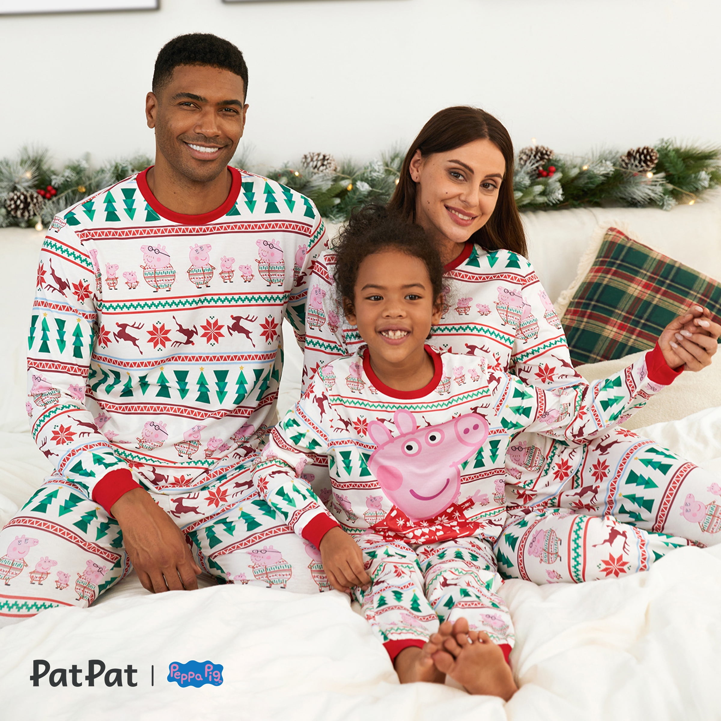 Peppa Pig Womens Christmas Pajamas Graphic Tops and Pants