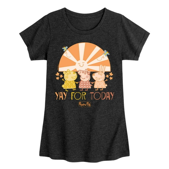 Peppa Pig - Yay For Today - Girls Toddler And Youth Fitted Short Sleeve Tee